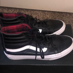 Black leather vans